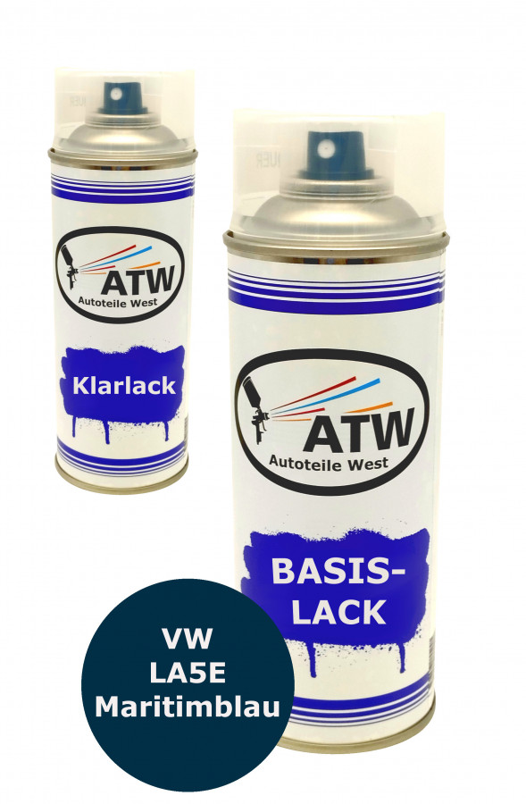 Autolack für VW LA5E Maritimblau+400ml Klarlack Set